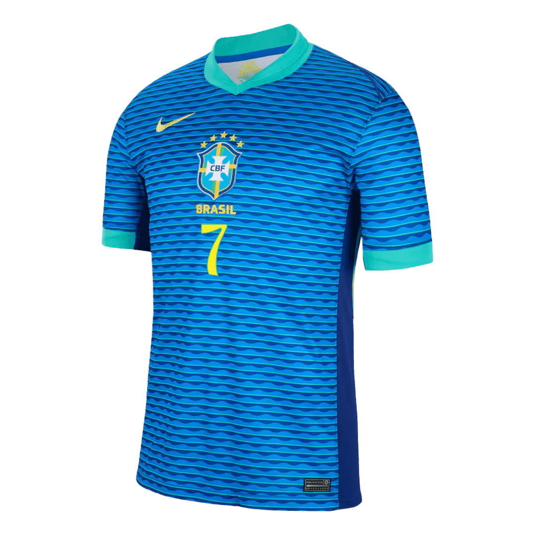 VINI JR. Brazil No. 7 Away Football Shirt Custom 2024