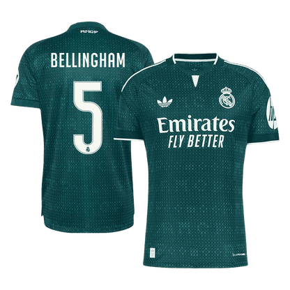 Versão do Jogador BELLINGHAM #5 Real Madrid Fora Futebol Camisas 2026/27 Verde