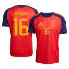 【Super Qualidade】RODRIGO #16 Spain
 Casa Futebol Camisa 2026 Vermelho