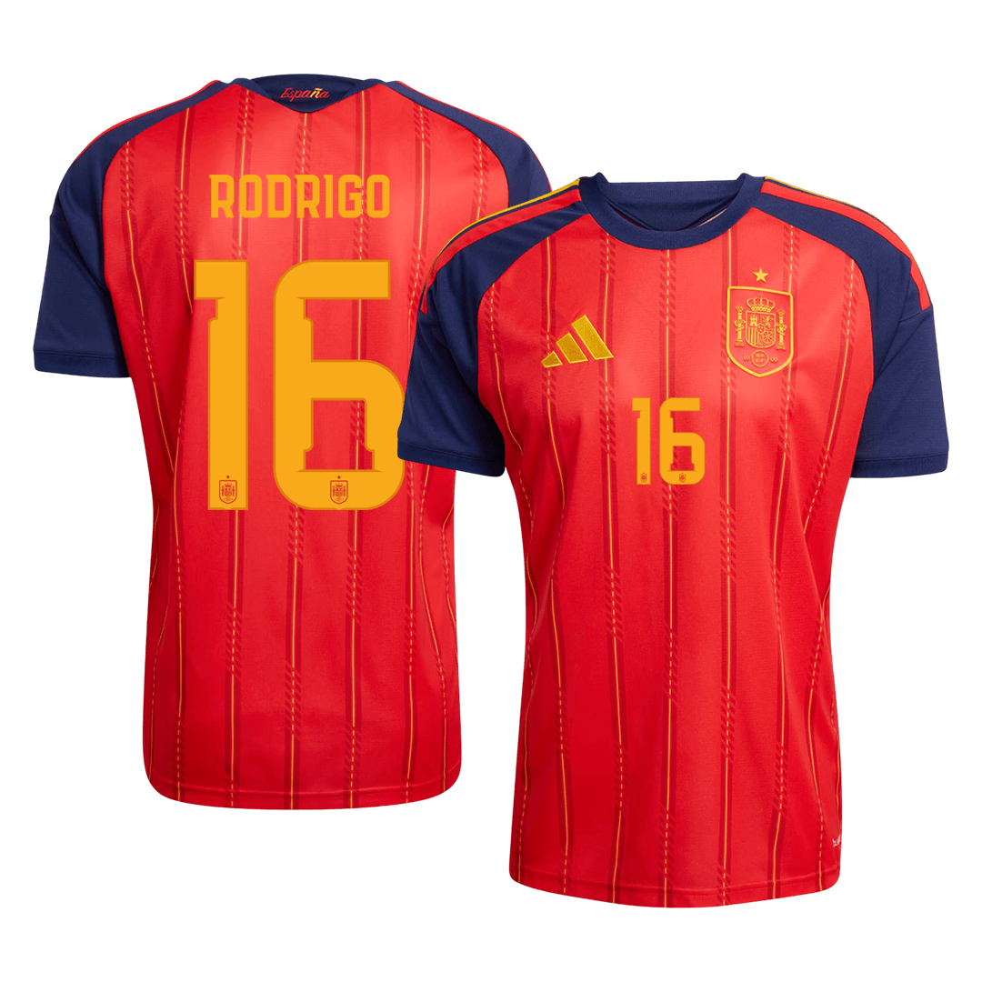 【Super Qualidade】RODRIGO #16 Spain
 Casa Futebol Camisa 2026 Vermelho