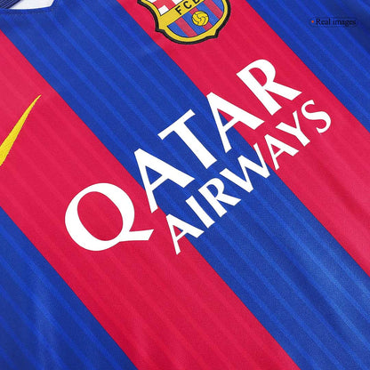 Retrô MESSI #10 Barcelona Casa Camisa 2016/17 Vermelho&Azul