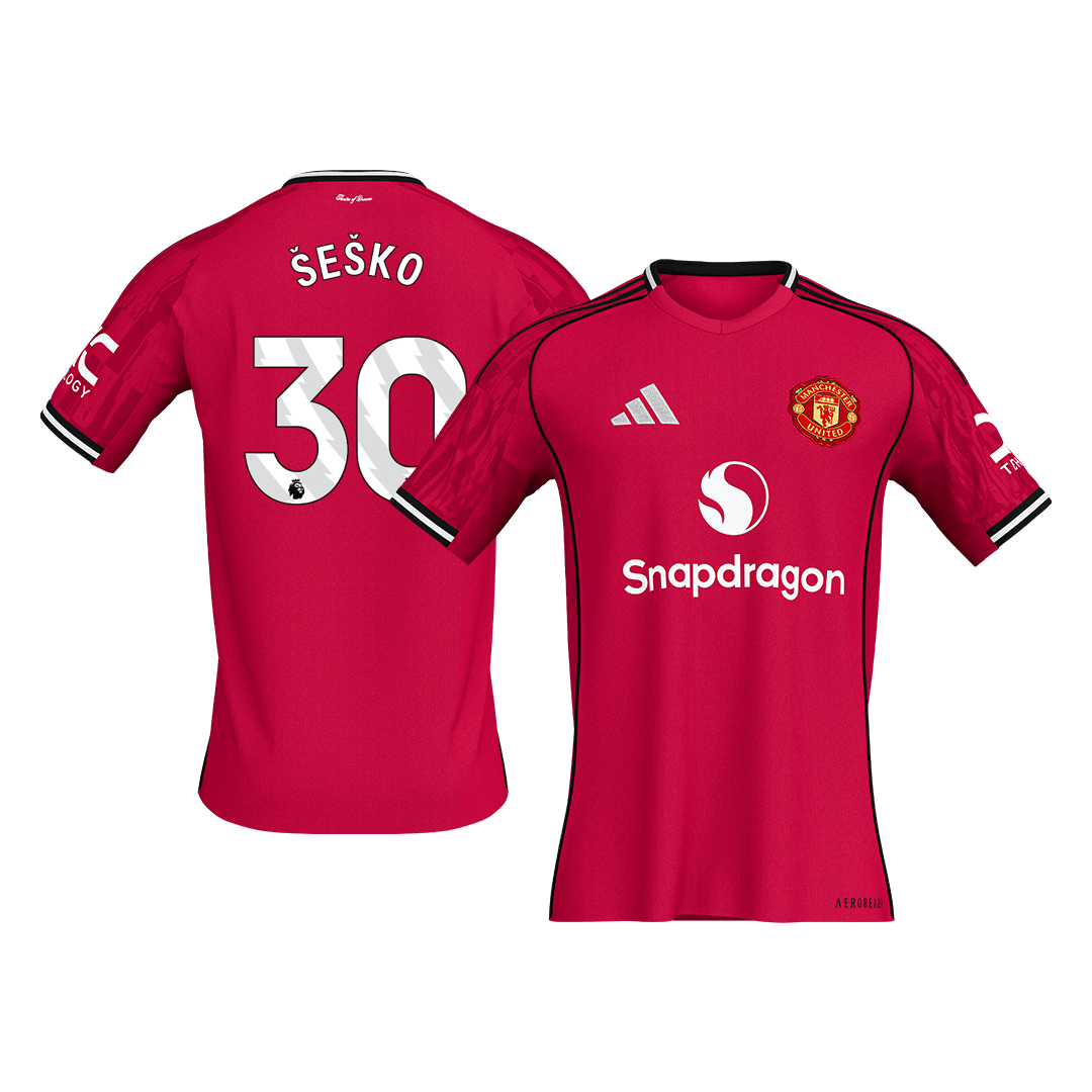 ŠEŠKO #30 Manchester United Casa Camisa 2025/26 Vermelho