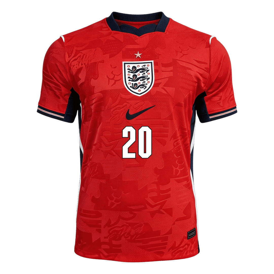 Versão do Jogador PALMER #20 England Fora Copa do Mundo Futebol Camisas 2026 Vermelho