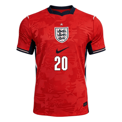 Versão do Jogador PALMER #20 England Fora Copa do Mundo Futebol Camisas 2026 Vermelho
