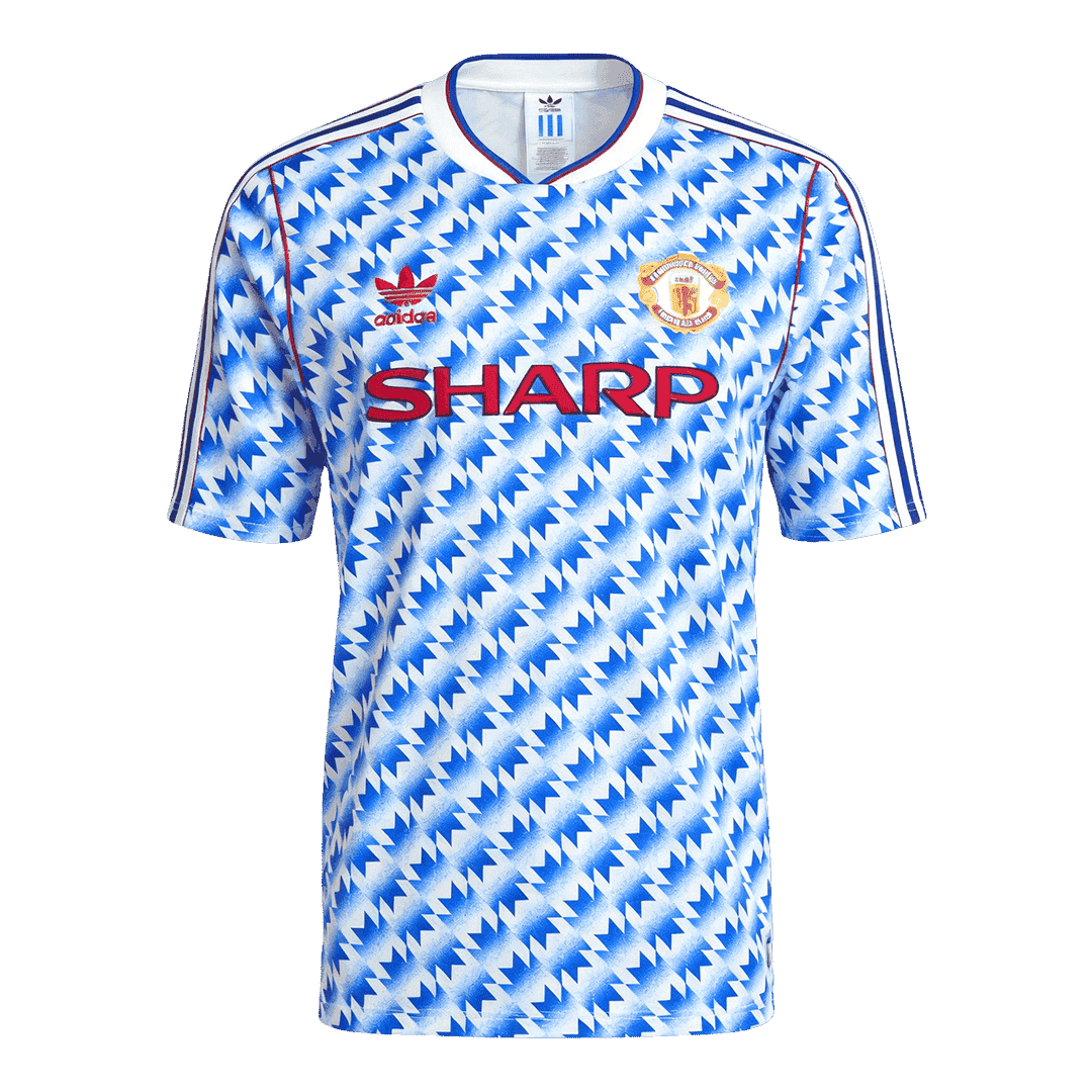 Retrô Manchester United Fora Camisa 1990/92 Azul