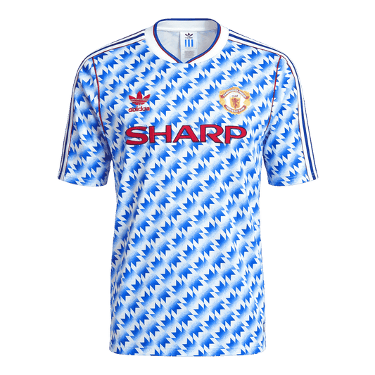 Retrô Manchester United Fora Camisa 1990/92 Azul