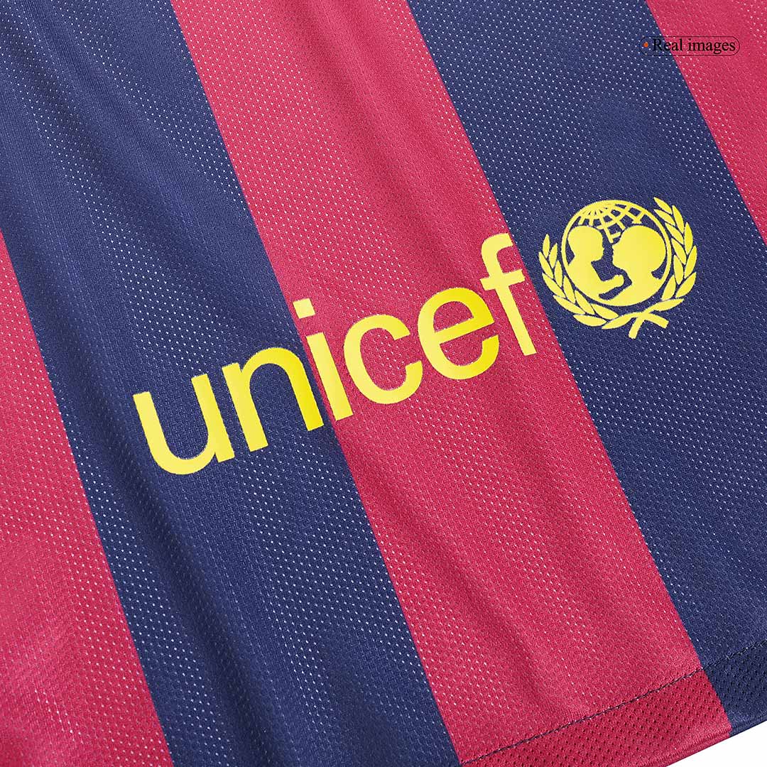 MESSI #10 Barcelona Retro Jersey Home Long Sleeve Soccer Shirt 2014/15