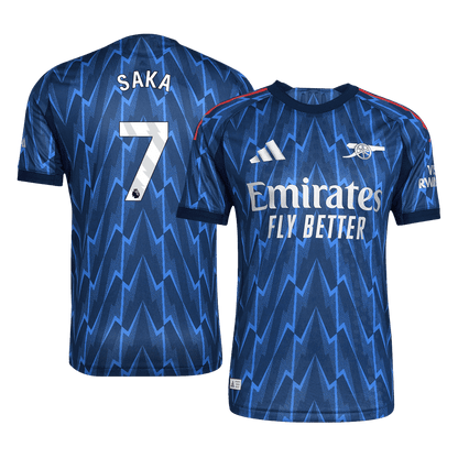 Autêntico SAKA #7 Arsenal Fora Futebol Camisas 2025/26 Azul