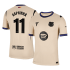 Jogador RAPHINHA #11 Barcelona Fora UCL Futebol Camisas 2025/26 Amarelo