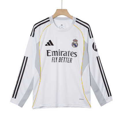 Real Madrid Home Long Sleeve Soccer Jersey 2025/26 White