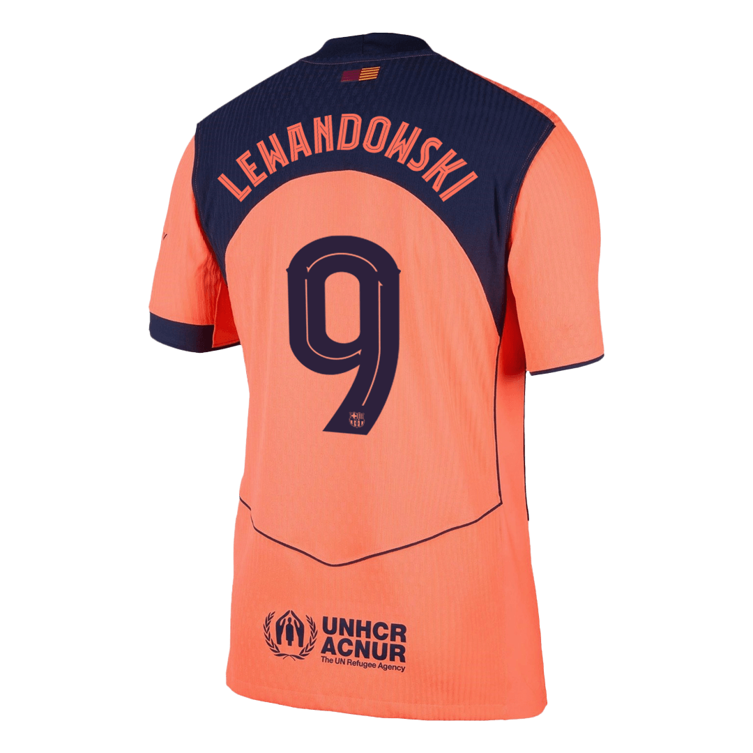 Autêntico LEWANDOWSKI #9 Barcelona Fora Terceira UCL Futebol Camisas 2025/26