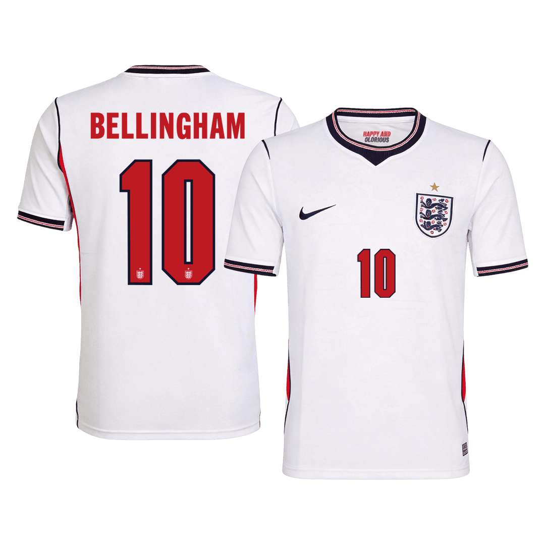 BELLINGHAM #10 England Casa Copa do Mundo Camisa 2026 Branco - camisola de futebol para adeptos em