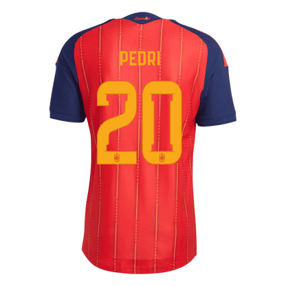 Versão do Jogador PEDRI #20 Spain Casa Copa do Mundo Futebol Camisas 2026 Vermelho