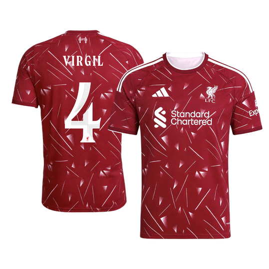 【Super Qualidade】VIRGIL #4 Liverpool
 Casa UCL Futebol Camisa 2026/27 Vermelho