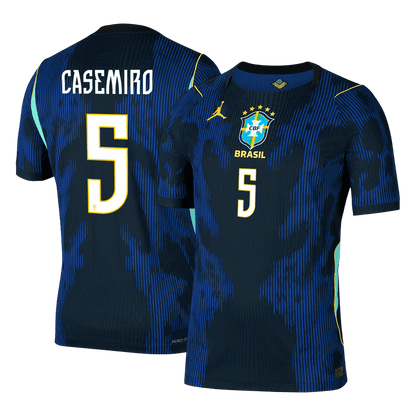 Versão do Jogador CASEMIRO #5 Brazil Fora Copa do Mundo Futebol Camisas 2026 Marinha