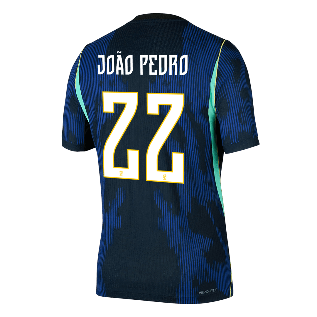 Versão do Jogador JOÃO PEDRO #22 Brazil Fora Copa do Mundo Futebol Camisas 2026 Marinha