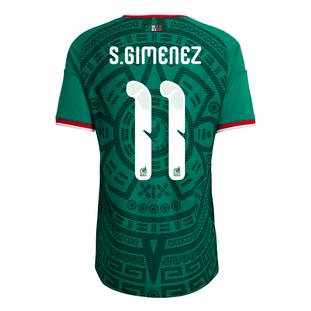 Versão do Jogador S.GIMENEZ #11 Mexico Casa World Cup Futebol Camisas 2026 Verde
