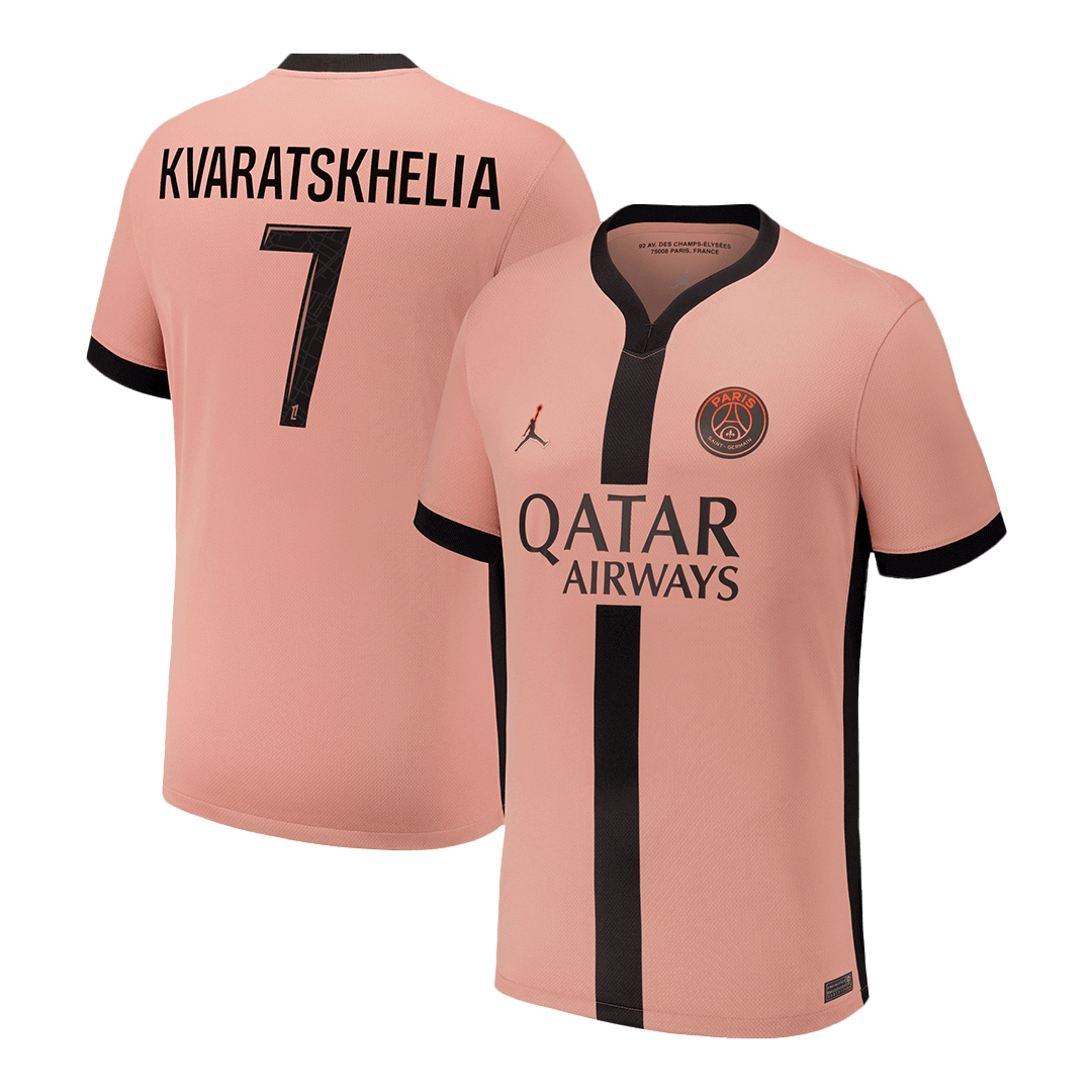 Camisola de futebol KVARATSKHELIA #7 PSG Third Away Custom Shirt 2024/25