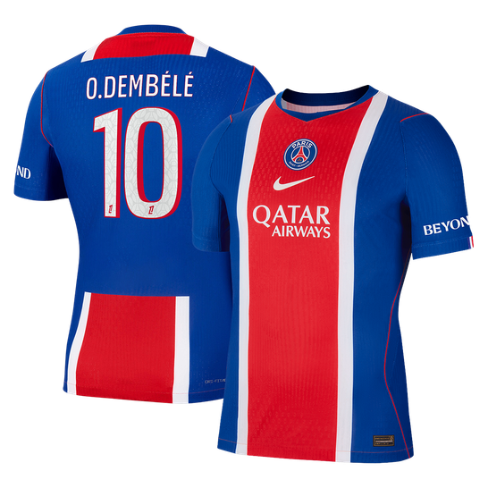 Versão do Jogador O. DEMBÉLÉ #10 PSG Casa Futebol Camisas 2026/27 Azul
