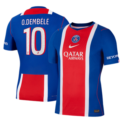 Versão do Jogador O. DEMBÉLÉ #10 PSG Casa Futebol Camisas 2026/27 Azul