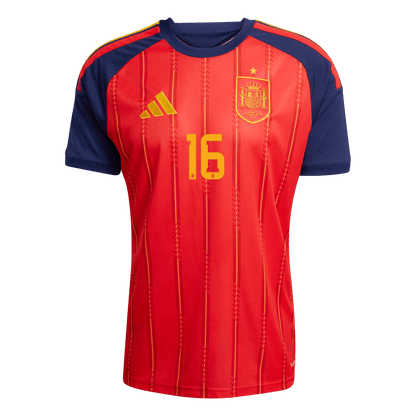 【Super Qualidade】RODRIGO #16 Spain
 Casa Futebol Camisa 2026 Vermelho