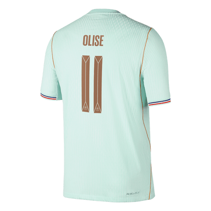Versão do Jogador OLISE #11 France Fora Copa do Mundo Futebol Camisas 2026 Verde