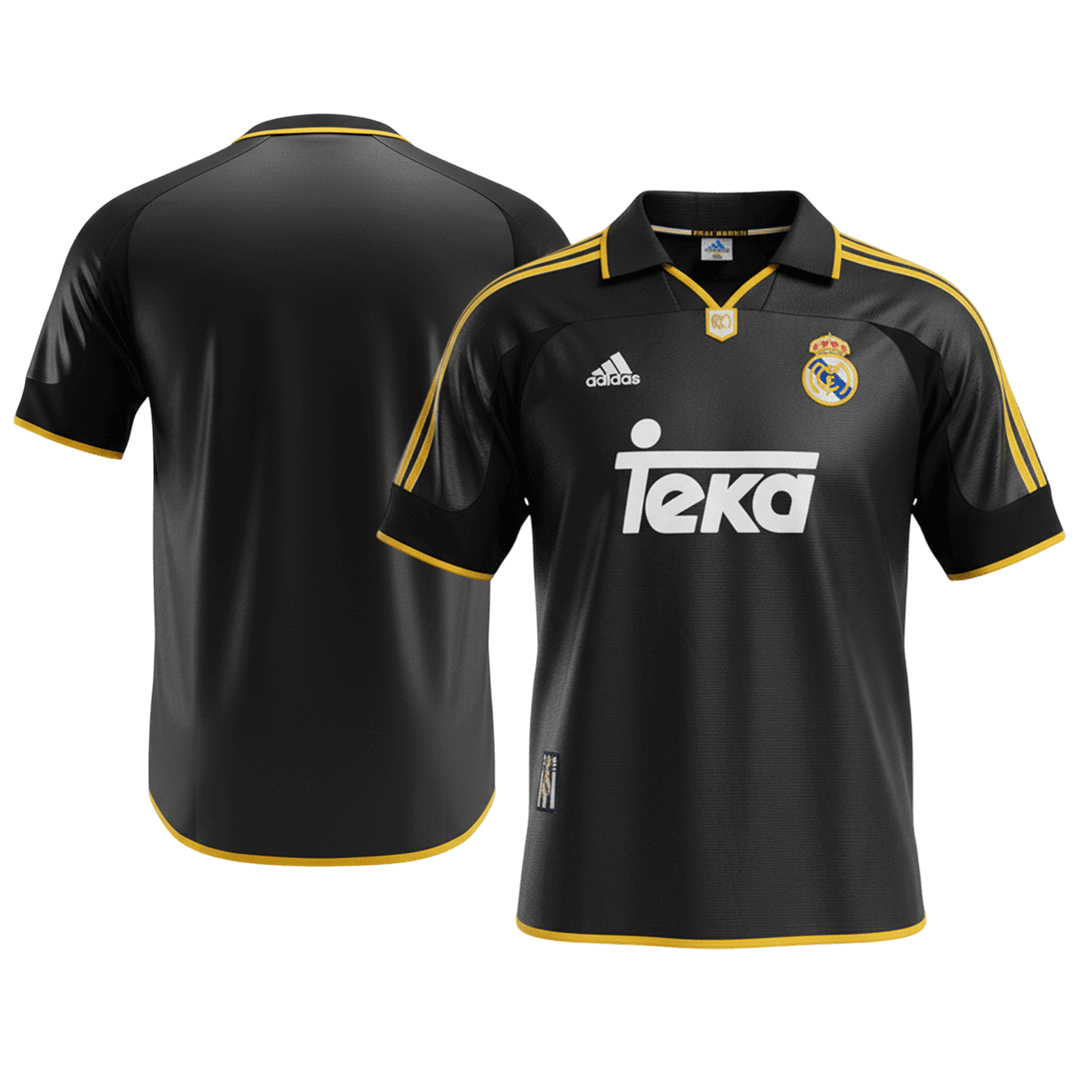 Retrô Real Madrid Fora Camisa 1999/01 Preto