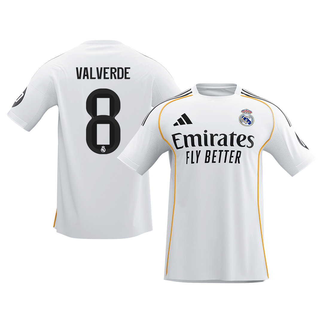 【Super Qualidade】VALVERDE #8 Real Madrid
 Casa Futebol Camisa 2025/26 Branco