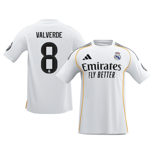 【Super Qualidade】VALVERDE #8 Real Madrid
 Casa Futebol Camisa 2025/26 Branco