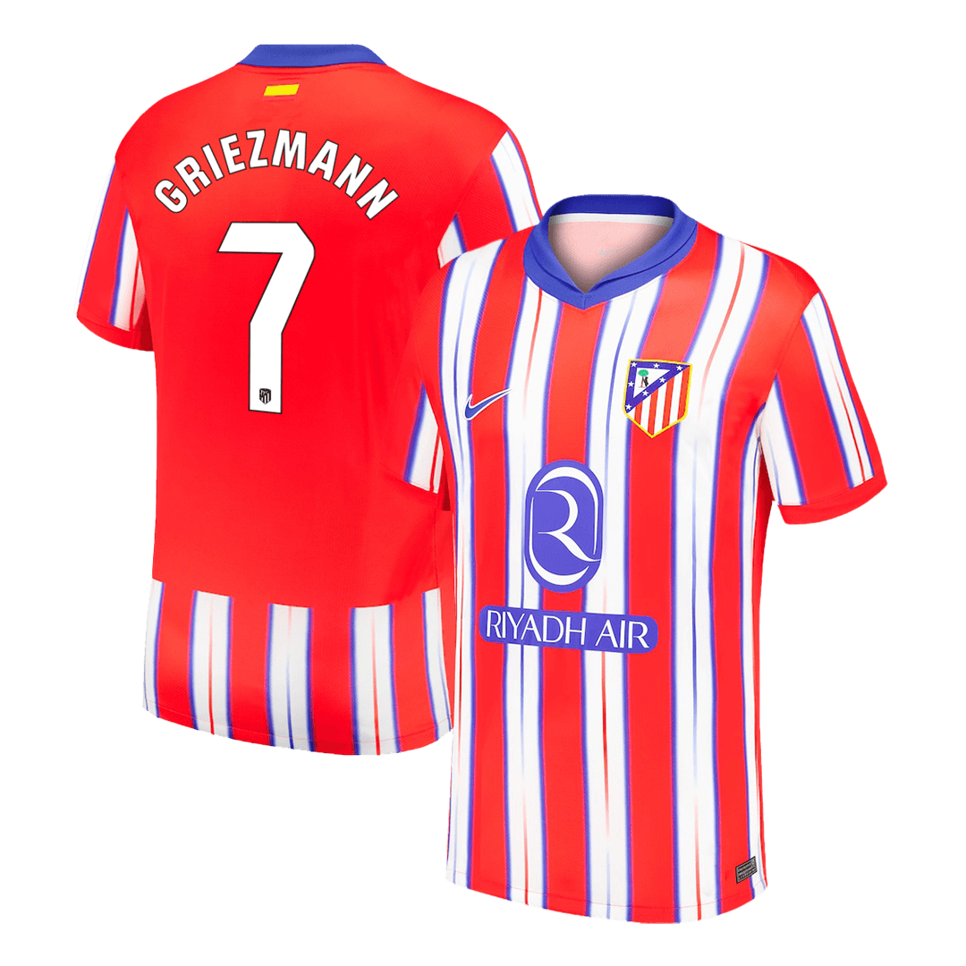 Camisola de futebol GRIEZMANN #7 do Atlético de Madrid Home personalizada 2024/25