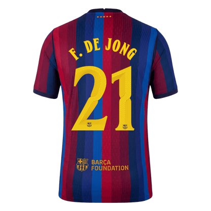 Versão do Jogador F. DE JONG #21 Barcelona Casa Futebol Camisas 2026/27 - UCL