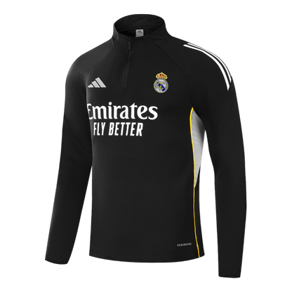Real Madrid Zíper Moletom Conjunto (Top+Calças) 2025/26 Preto