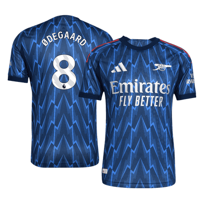 Autêntico ØDEGAARD #8 Arsenal Fora Futebol Camisas 2025/26 Azul