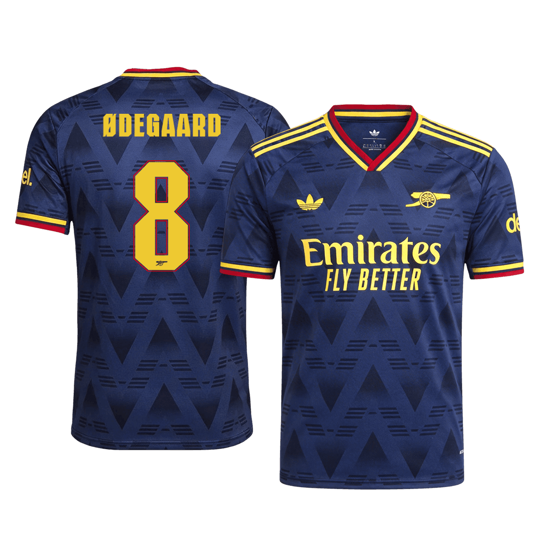 Versão do Jogador ØDEGAARD #8 Arsenal Fora Futebol Camisas 2026/27 Marinha - UCL