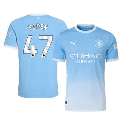 Versão do Jogador FODEN #47 Manchester City Casa Futebol Camisas 2026/27 Azul