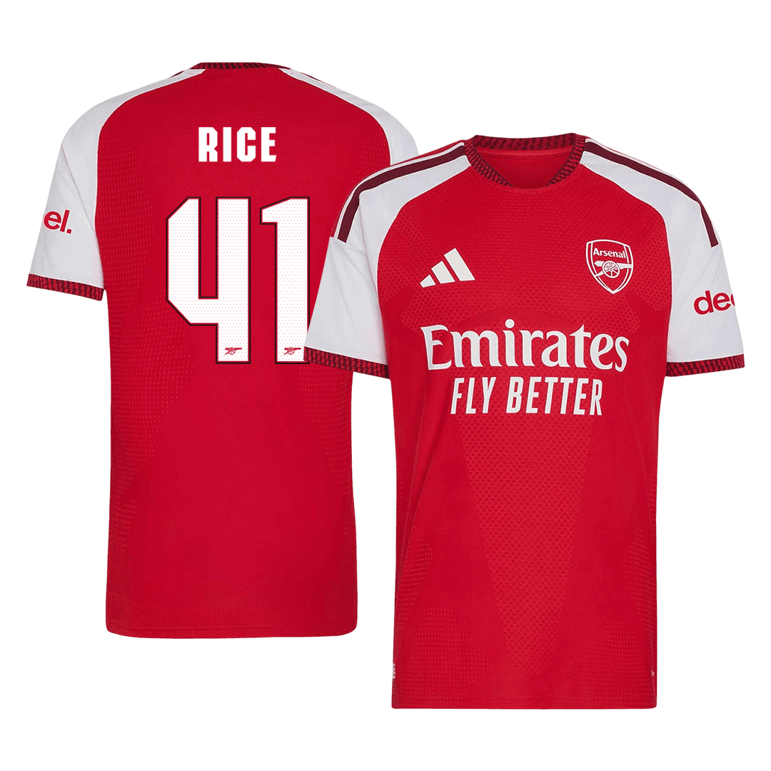Versão do Jogador RICE #41 Arsenal Casa Futebol Camisas 2026/27 Vermelho - UCL