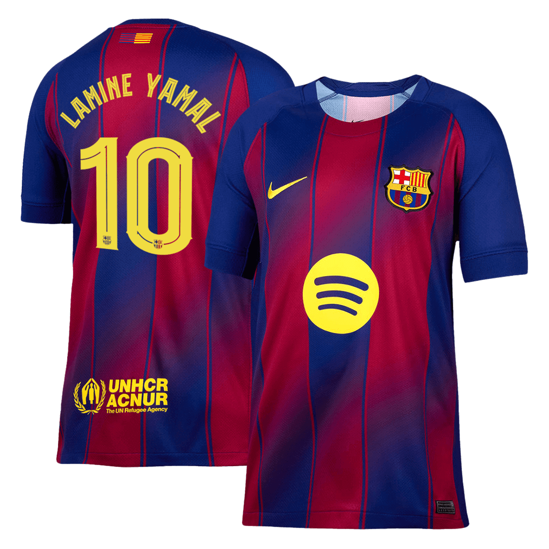 LAMINE YAMAL #10 Barcelona Casa Camisa 2025/26- Vermelho&Azul
