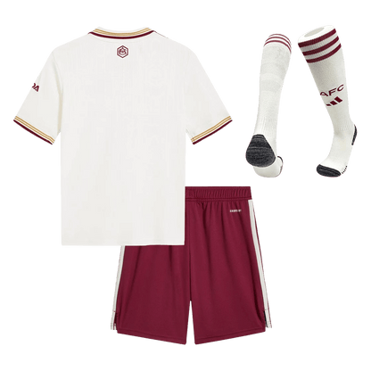 Arsenal Infantil 
 Fora Terceira Futebol Camisa Conjunto (Camisa+Shorts+Meias) 2025/26 Branco