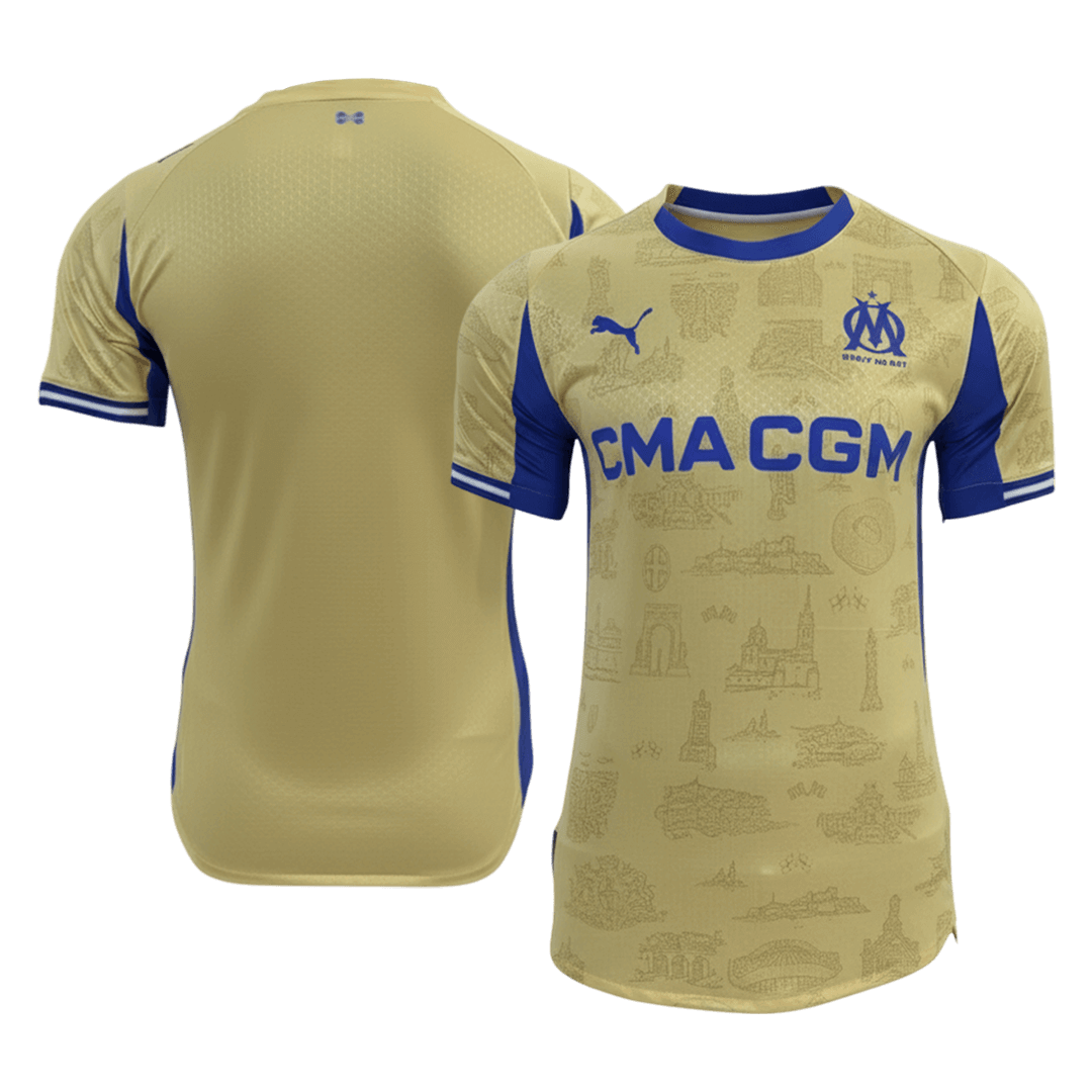 Versão do Jogador Marseille Quarta Futebol Camisas 2025/26 Amarelo