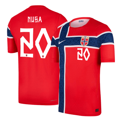 Versão do Jogador NUSA #20 Norway Casa Copa do Mundo Futebol Camisas 2026 Vermelho