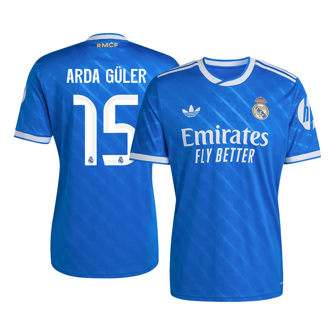 ARDA GÜLER #15 Real Madrid Fora Terceira Camisa 2025/26 Azul