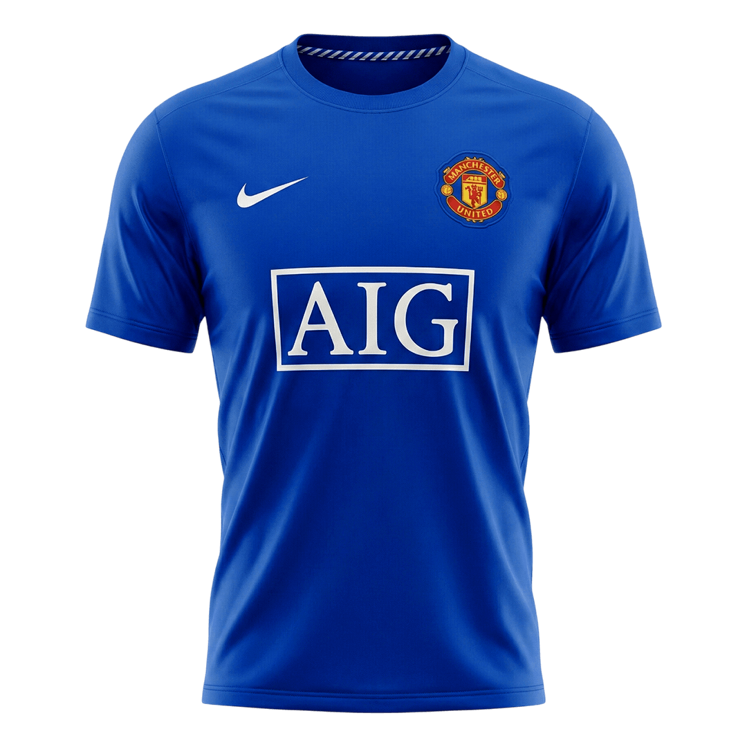 Retrô Manchester United Terceira Camisa 2008/09 Azul