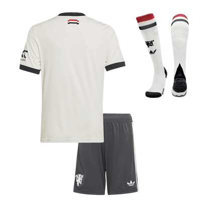 Kid's Manchester United Third Away Football Shirt Kit (Shirt+Shorts+Socks) 2024/25 Football Kit UK