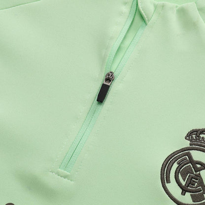 Real Madrid Infantil Zíper Moletom Conjunto (Top+Pants) 2025/26 Verde