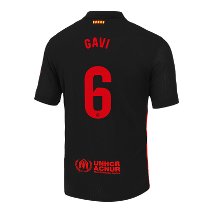 Camisola de futebol GAVI #6 autêntica do Barcelona, camisola alternativa 2024/25, logótipo do Spotify sem texto