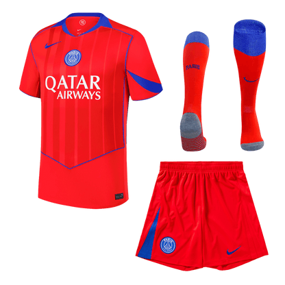 PSG Fora Terceira Camisa Conjunto(Camisa+Calções+Meias) 2025/26 Vermelho
