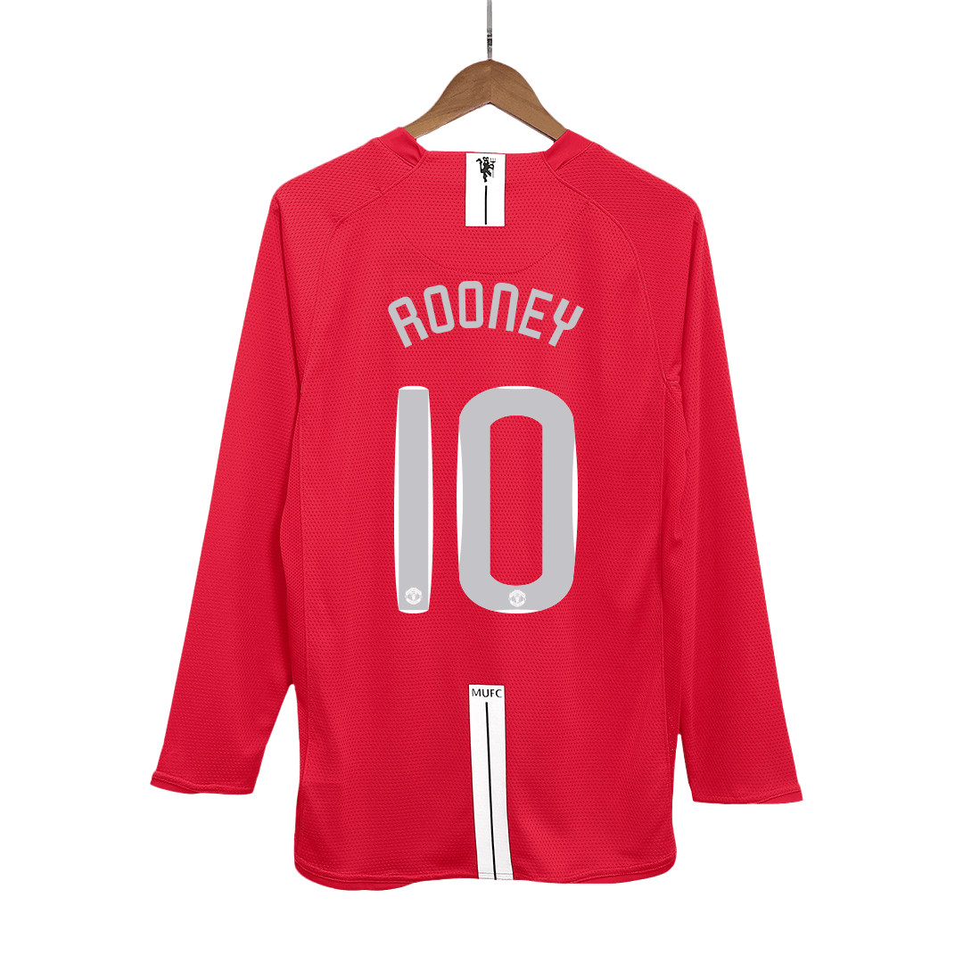 ROONEY #10 Manchester United Retro Jersey Home Football Shirt 2007/08 - UCL Final