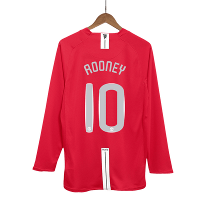 Camiseta retro de local de fútbol ROONEY #10 del Manchester United 2007/08 - Final de la UCL