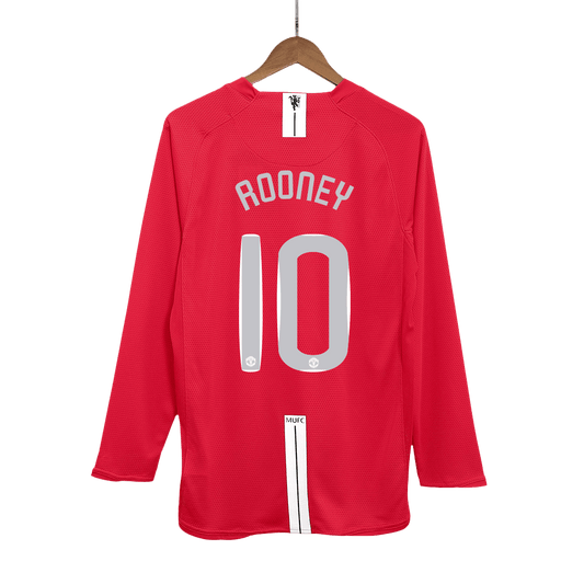 ROONEY #10 Manchester United Retro Jersey Home Camisola de futebol 2007/08 - Final da UCL