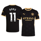 Versão do Jogador DOKU #11 Manchester City Fora Futebol Camisas 2026/27 Preto